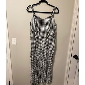 TORRID- BLACK & WHITE GINGHAM CHALLIS CULOTTE JUMPSUIT